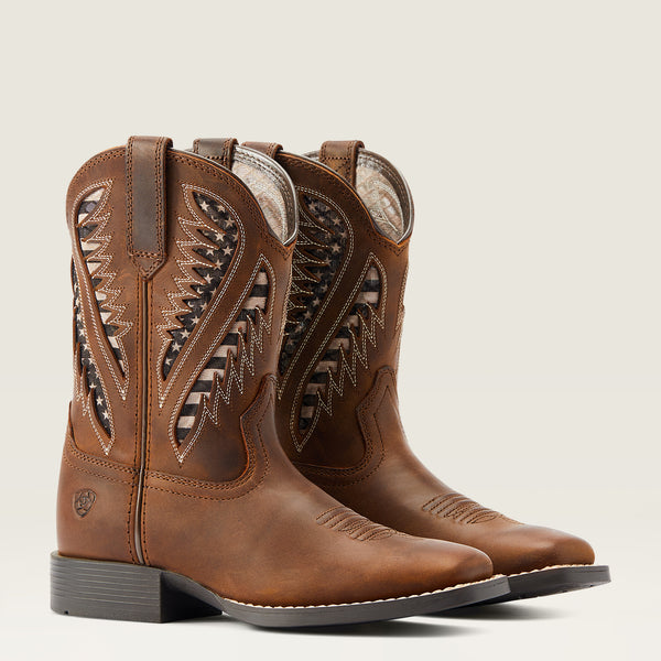 Youth Quickdraw VentTEK Wide Square Toe Western Boot