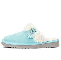 Jackie Turquoise Square Toe Slipper - Women's