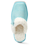 Jackie Turquoise Square Toe Slipper - Women's