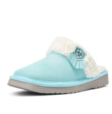 Jackie Turquoise Square Toe Slipper - Women's